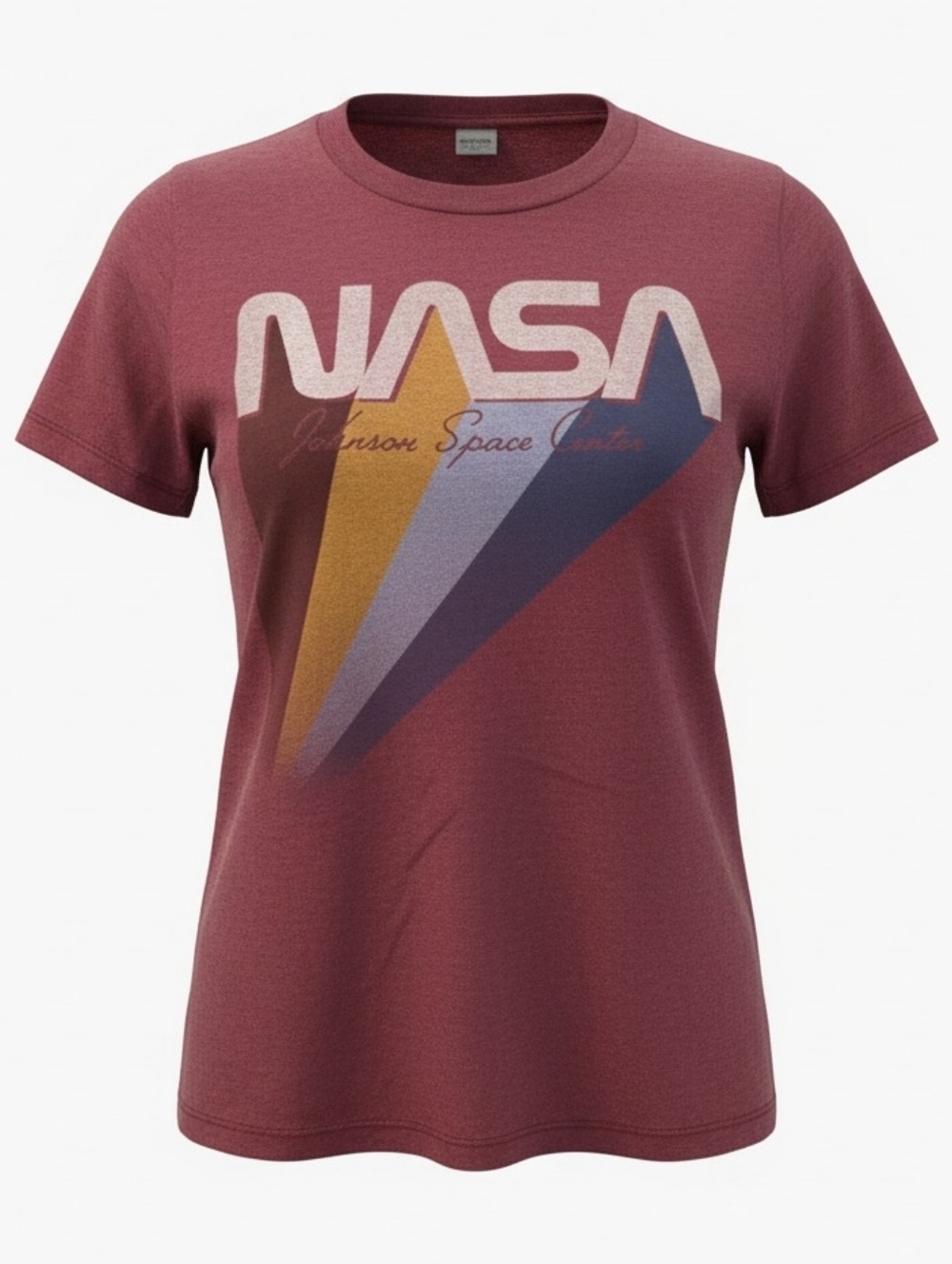 Retro NASA Graphic Tee with Multi-Color Rays Size Small